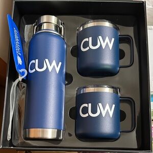 Blue Insulated Bottle and Mug Set Concordia University Wisconsin Brand New